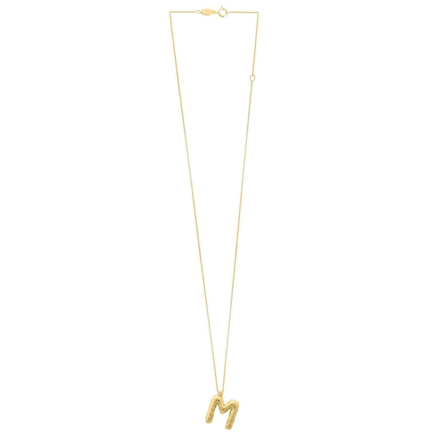 14K Yellow Gold Helium Initial M Pendant