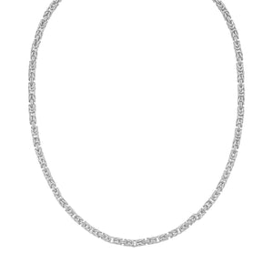 Sterling Silver Rhodium Plated Lite Square Byzantine Chain (4.20 mm)