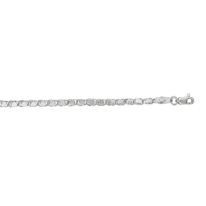 2.9mm 14k White Gold Heart Anklet