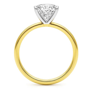 3 Carat Princess Lab Grown IGI G/VS1 Diamond Solitaire Ring in 14K Yellow Gold