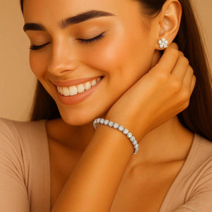 Lab Grown Round Diamond Tennis Bracelet in 14k White Gold (5 cctw  F/G  VS2/SI1)