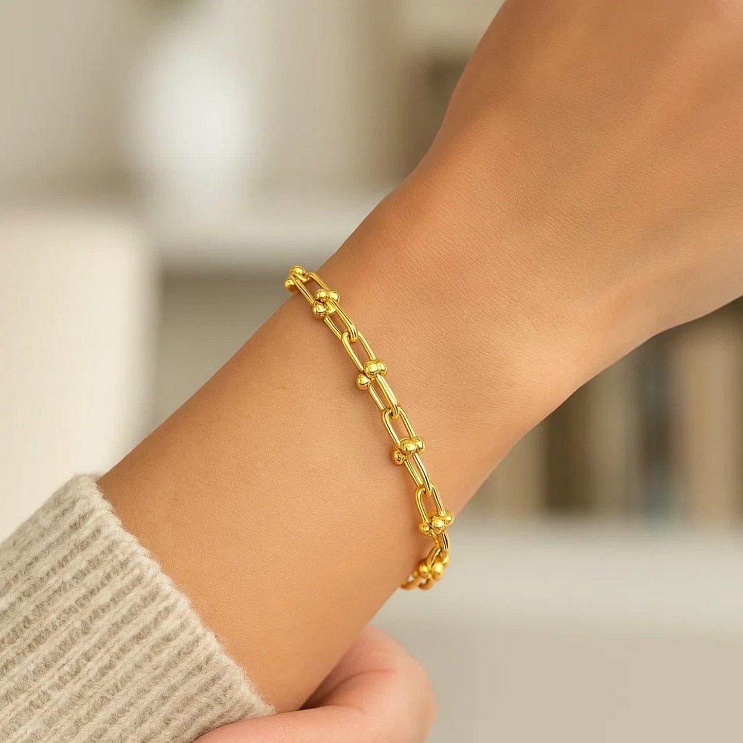 14k Yellow Gold 7 1/2 inch Jax Chain Bracelet (4.00 mm)