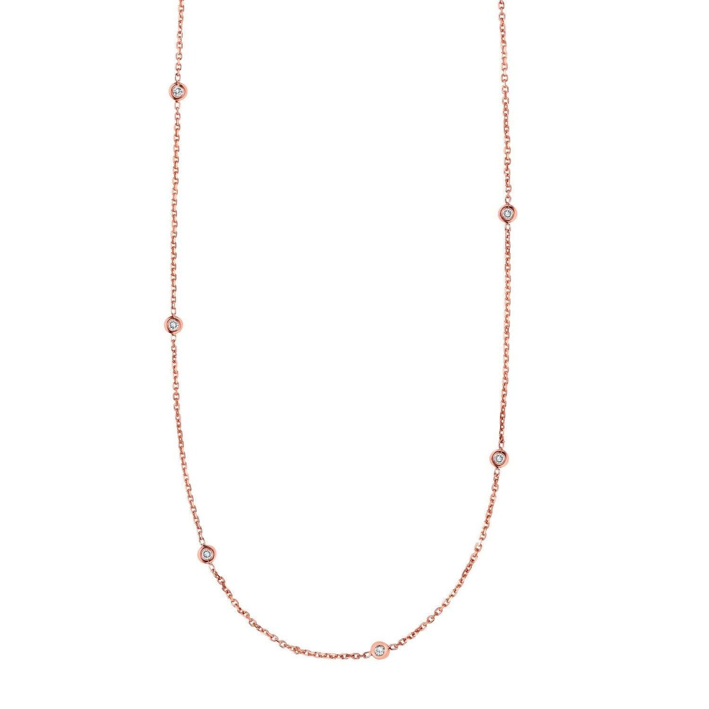 14K Rose Gold Diamonds by the Yard Necklace