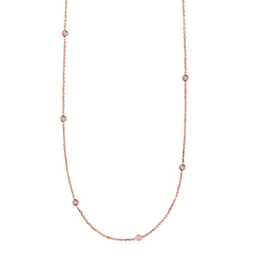 14K Rose Gold Diamonds by the Yard Necklace