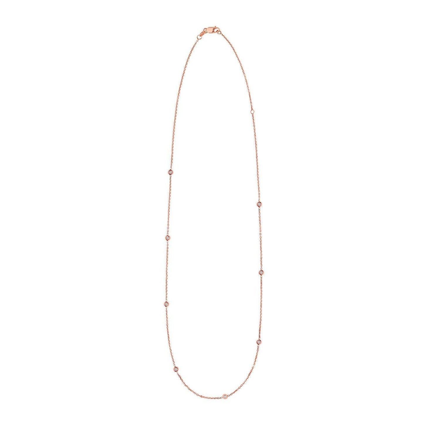 14K Rose Gold Diamonds by the Yard Necklace