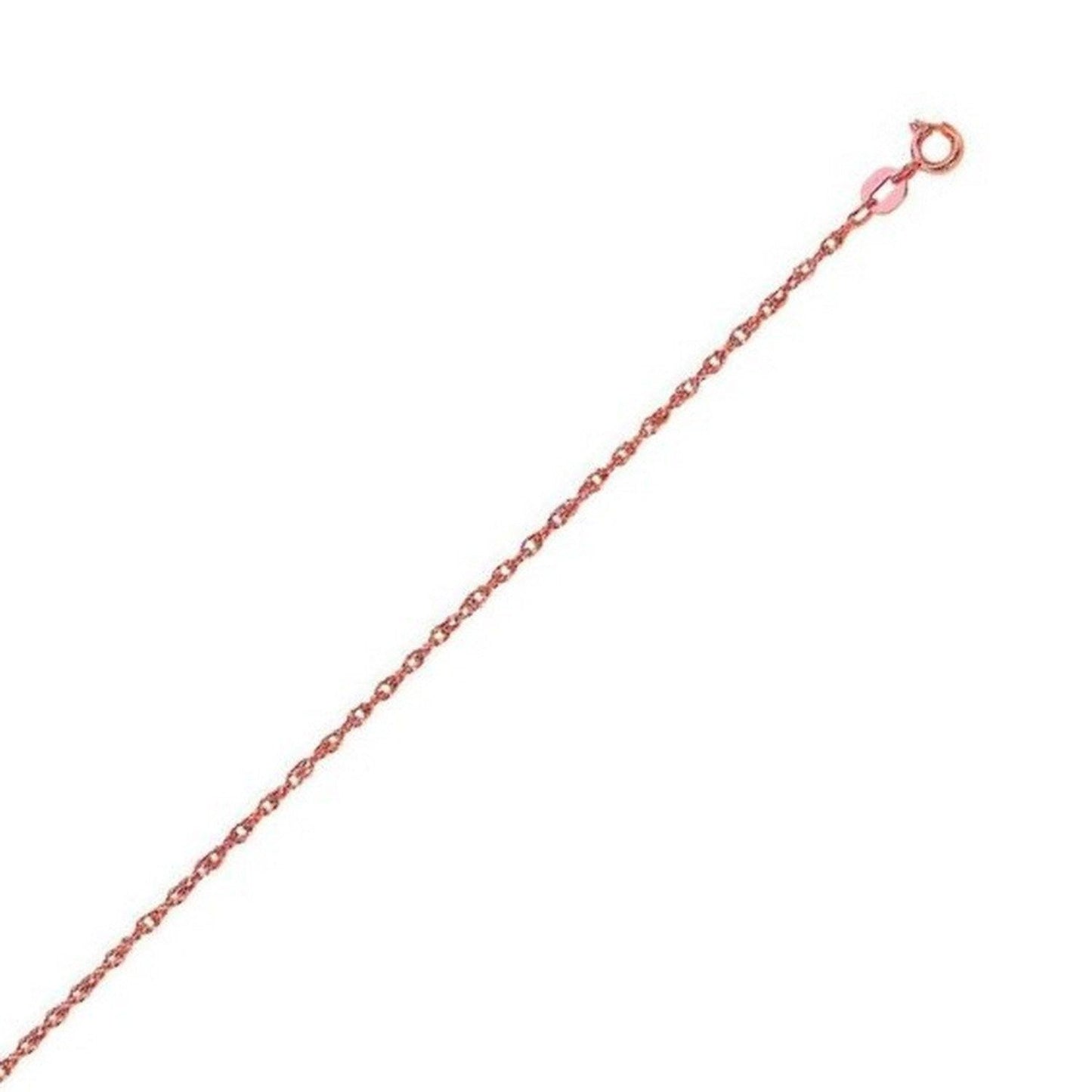 14k Rose Gold Machine Rope Chain (0.95 mm)