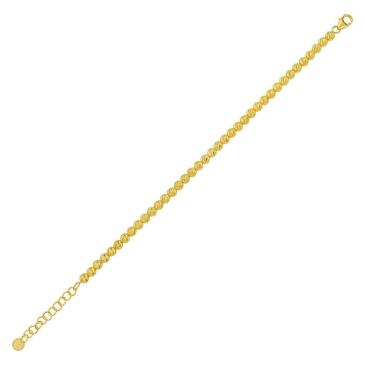 14K Yellow Gold Bead Bracelet (4.00 mm)