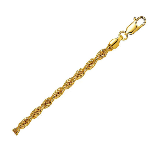 Lite Rope Chain Bracelet in 10k Yellow Gold  (4.00 mm)
