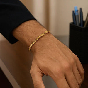 Lite Rope Chain Bracelet in 10k Yellow Gold  (4.00 mm)