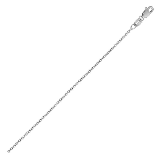 14k White Gold Round Cable Link Chain (2.6 mm)