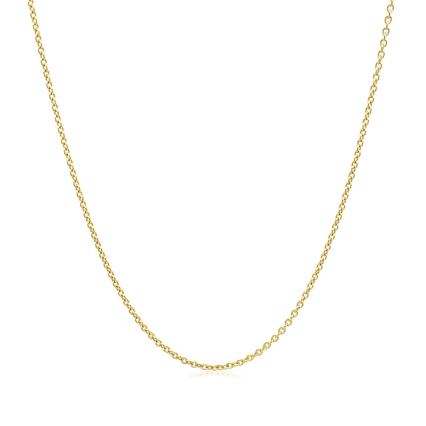 14k Yellow Gold Oval Cable Link Chain (1.10 mm)