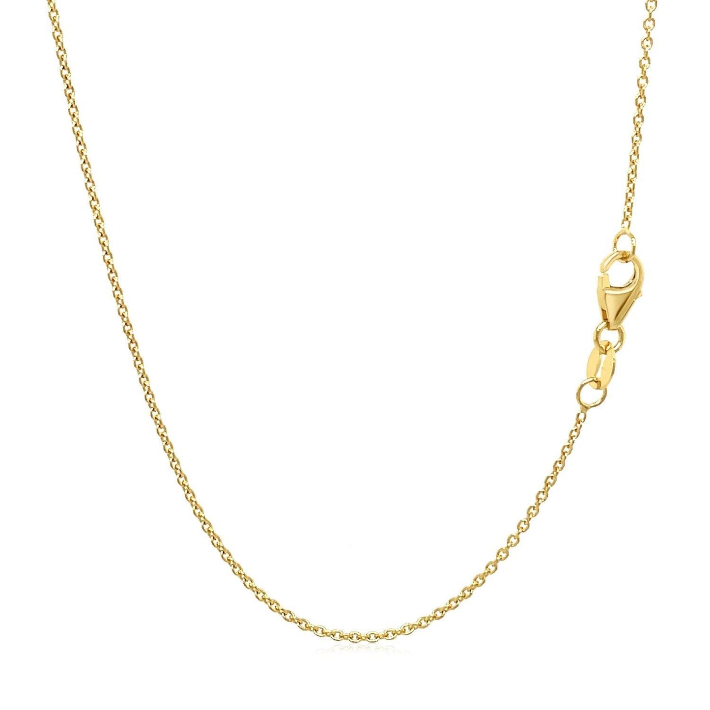 14k Yellow Gold Oval Cable Link Chain (1.10 mm)