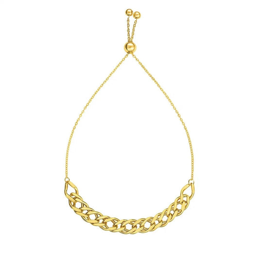 Adjustable Chain Bracelet in 14k Yellow Gold (5.00 mm)