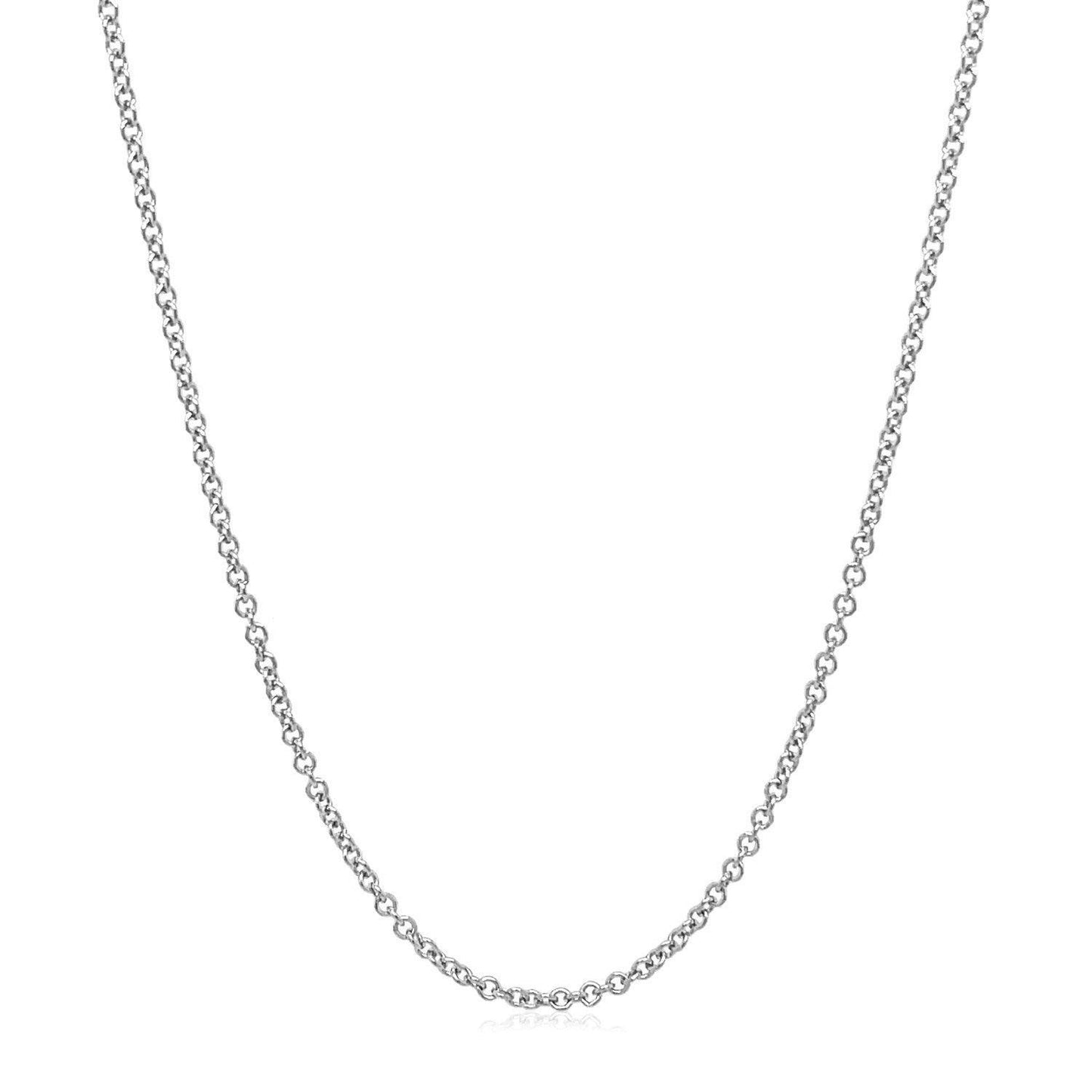 Sterling Silver Rhodium Plated Round Cable Chain (1.10 mm)
