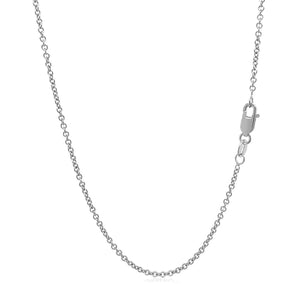 Sterling Silver Rhodium Plated Round Cable Chain (1.10 mm)