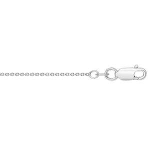 Sterling Silver Rhodium Plated Round Cable Chain (1.10 mm)