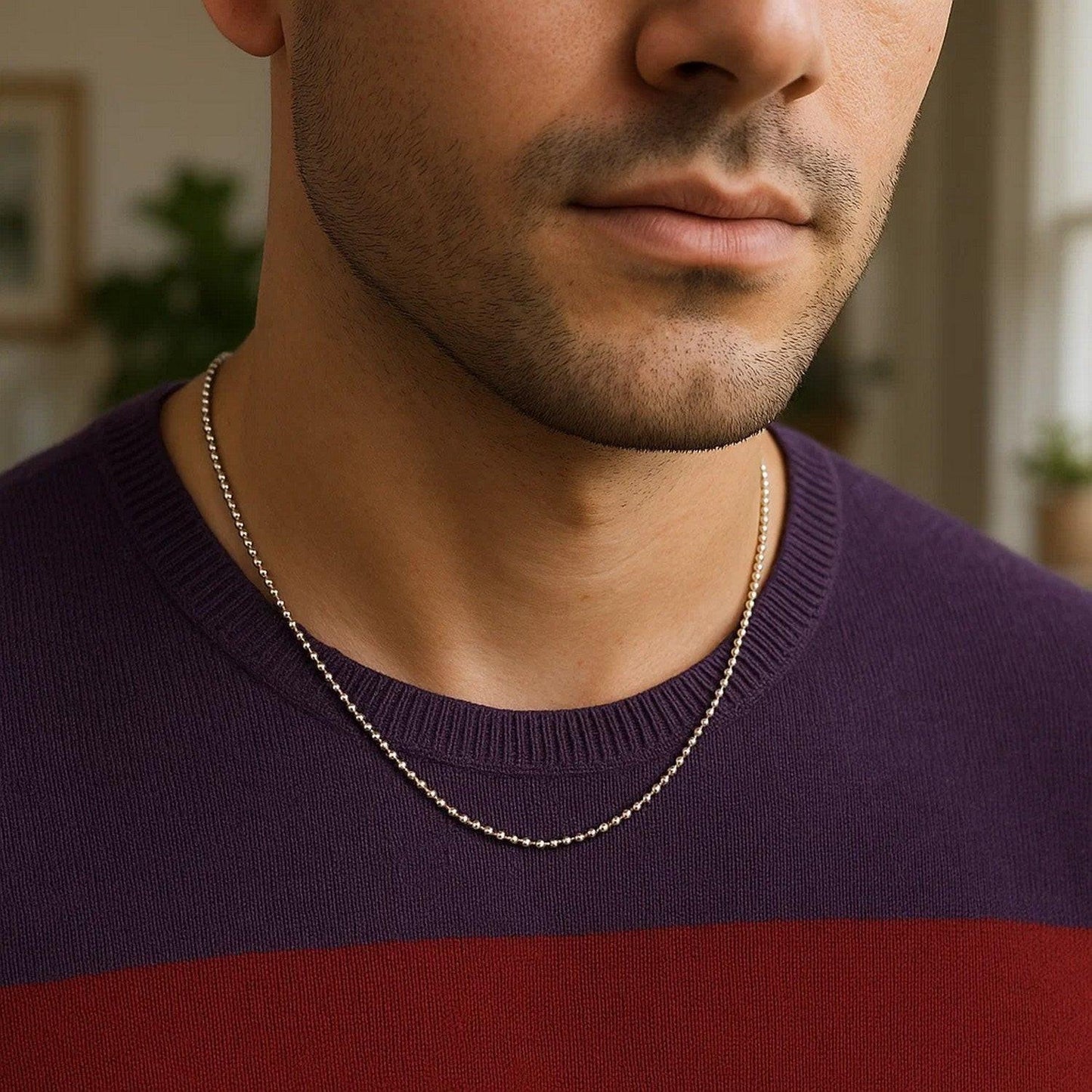 14k White Gold Bead Chain 1.0mm (1.00 mm)