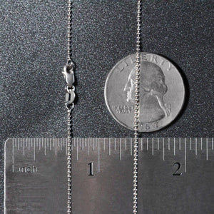 14k White Gold Bead Chain 1.0mm (1.00 mm)