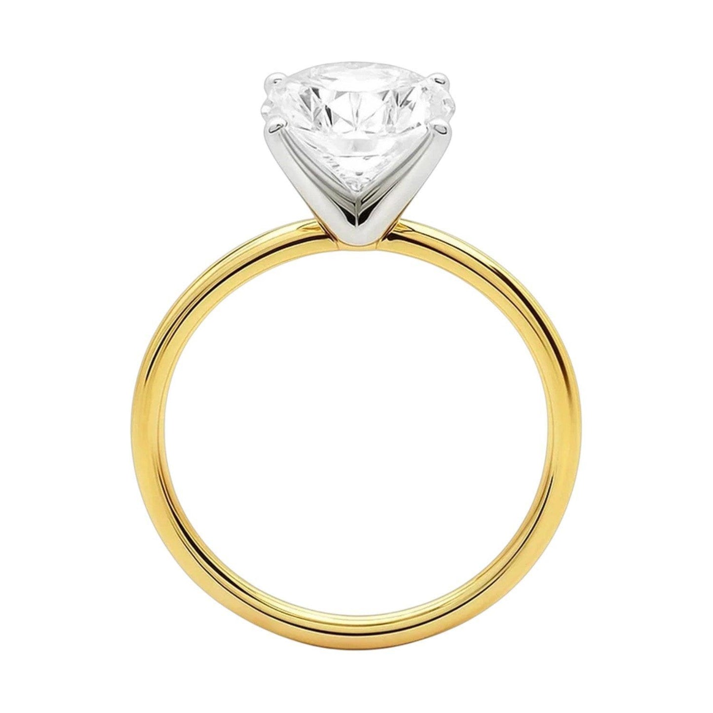 5 Carat Oval Lab Grown IGI G/VS1 Diamond Solitaire Ring in 14K Yellow Gold
