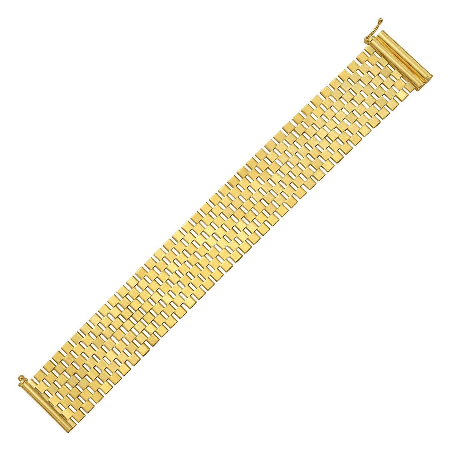 14K Yellow Gold Large Cobblestone Link Bracelet (22.90 mm)