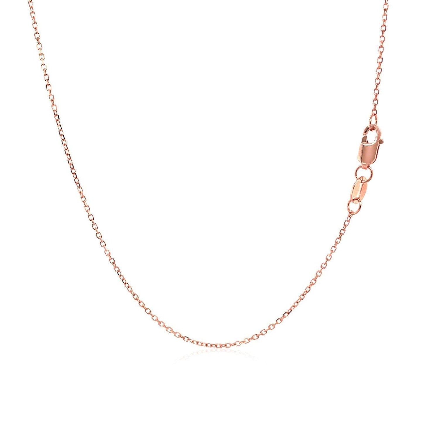 18k Rose Gold Diamond Cut Cable Link Chain (0.80 mm)
