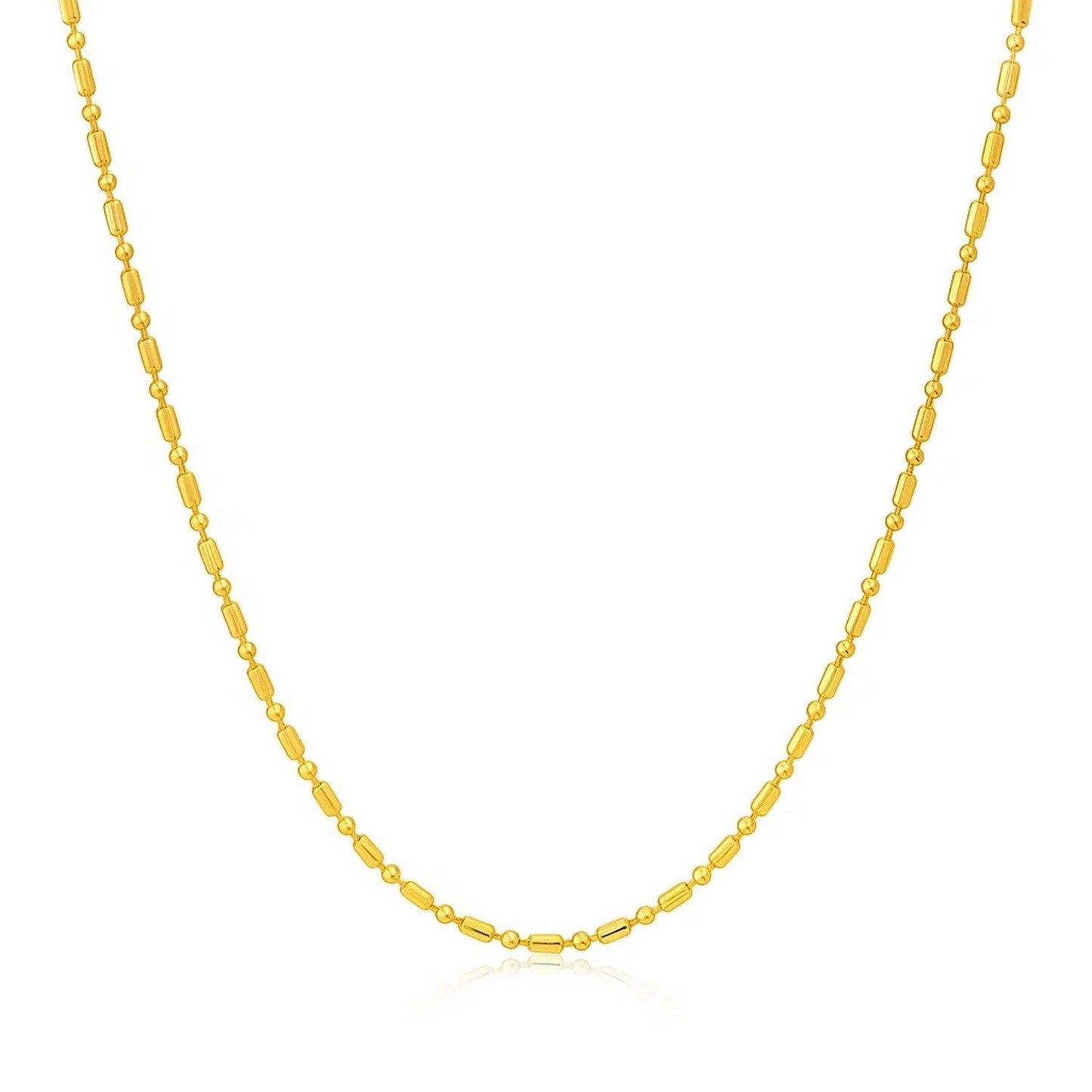 14k Yellow Gold Diamond-Cut Bead Chain (0.90 mm)