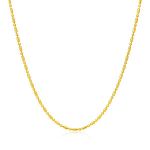 14k Yellow Gold Diamond-Cut Bead Chain (0.90 mm)