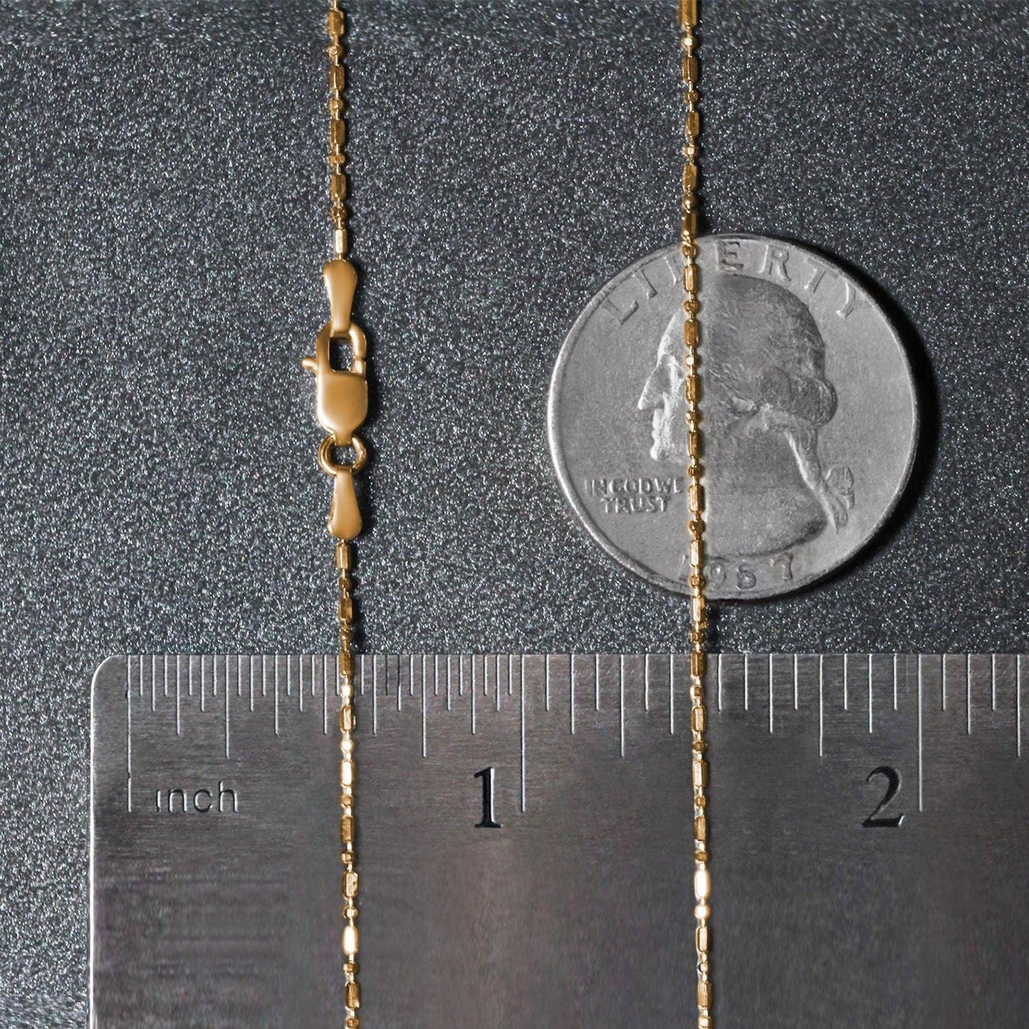 14k Yellow Gold Diamond-Cut Bead Chain (0.90 mm)