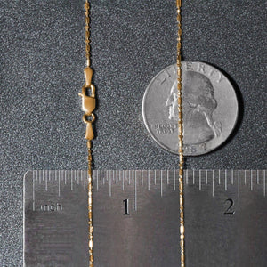 14k Yellow Gold Diamond-Cut Bead Chain (0.90 mm)