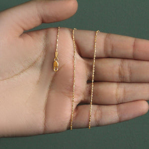 14k Yellow Gold Diamond-Cut Bead Chain (0.90 mm)