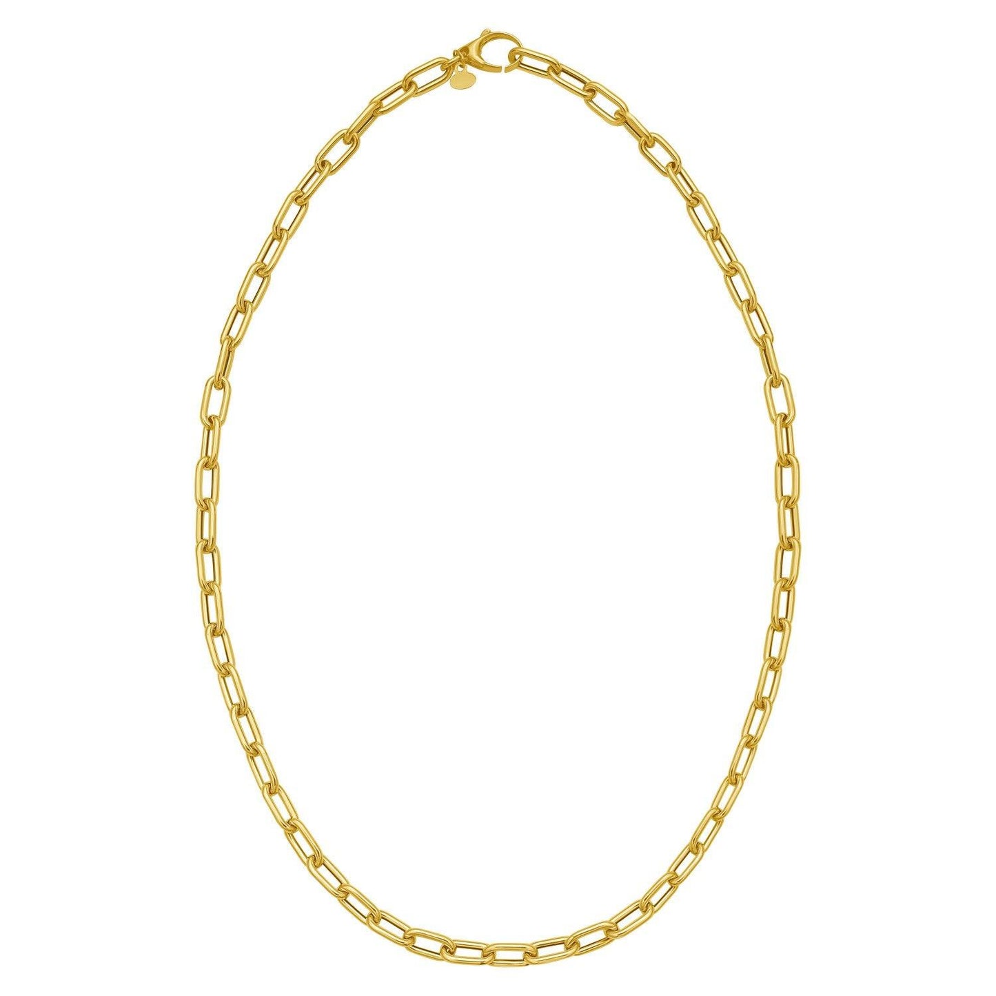 14K Yellow Gold Charm Lock Paperclip Chain