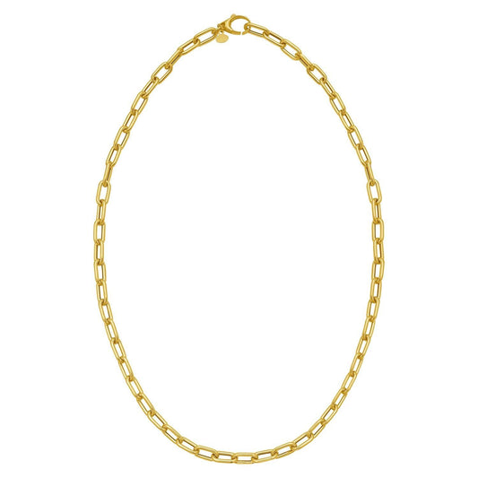 14K Yellow Gold Charm Lock Paperclip Chain