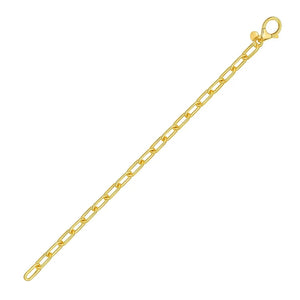 14K Yellow Gold Charm Lock Paperclip Chain