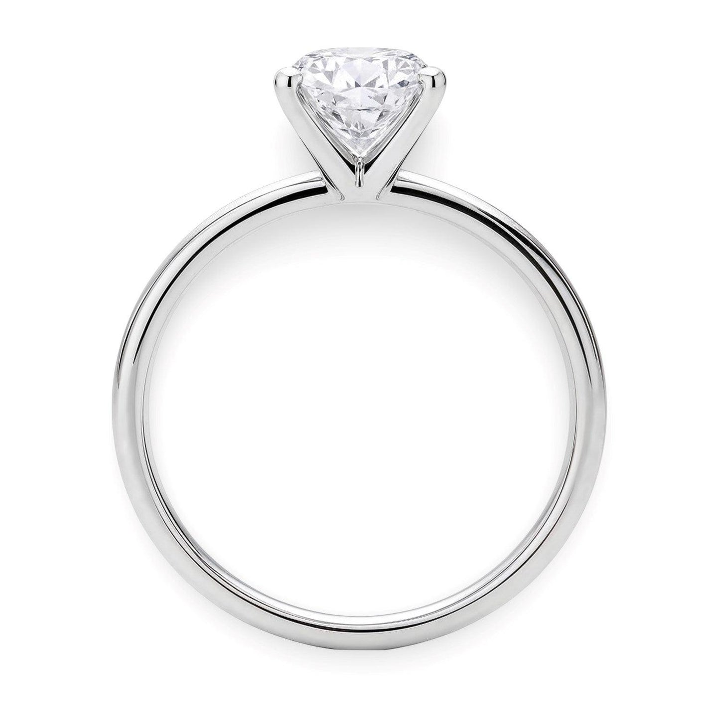 1 1/2 Carat Round Lab Grown IGI G/VS1 Diamond Solitaire Ring in 14K White Gold