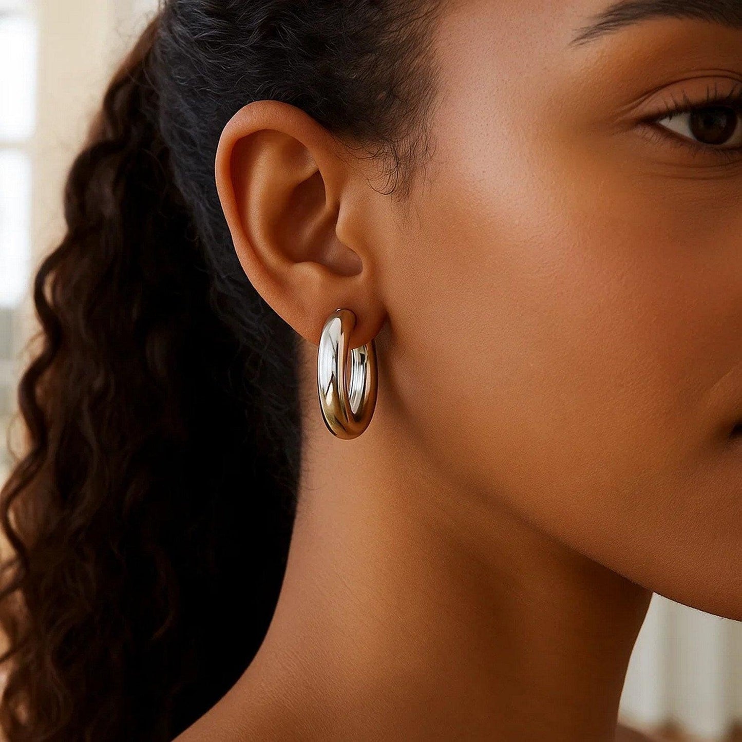 Sterling Silver Round Hoop Earrings