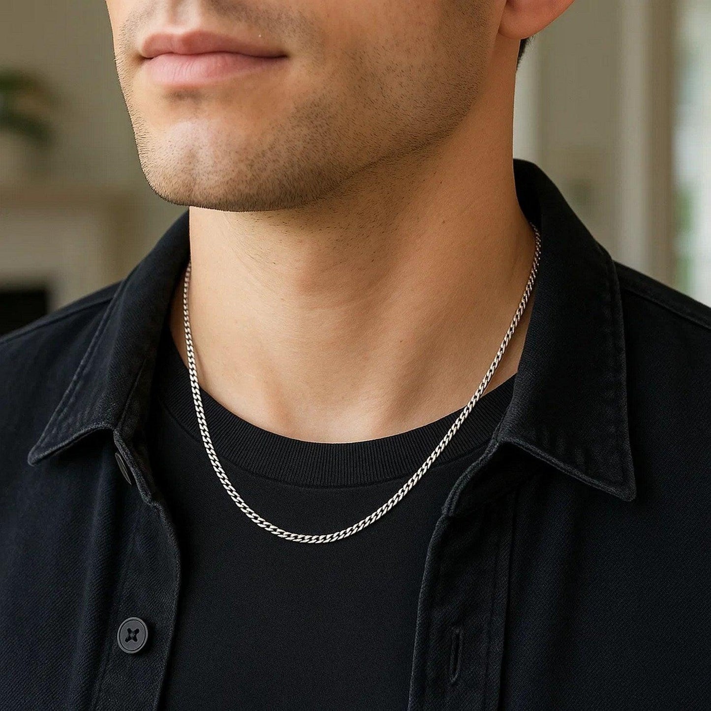 14k White Gold Light Gourmette Chain (2.20 mm)