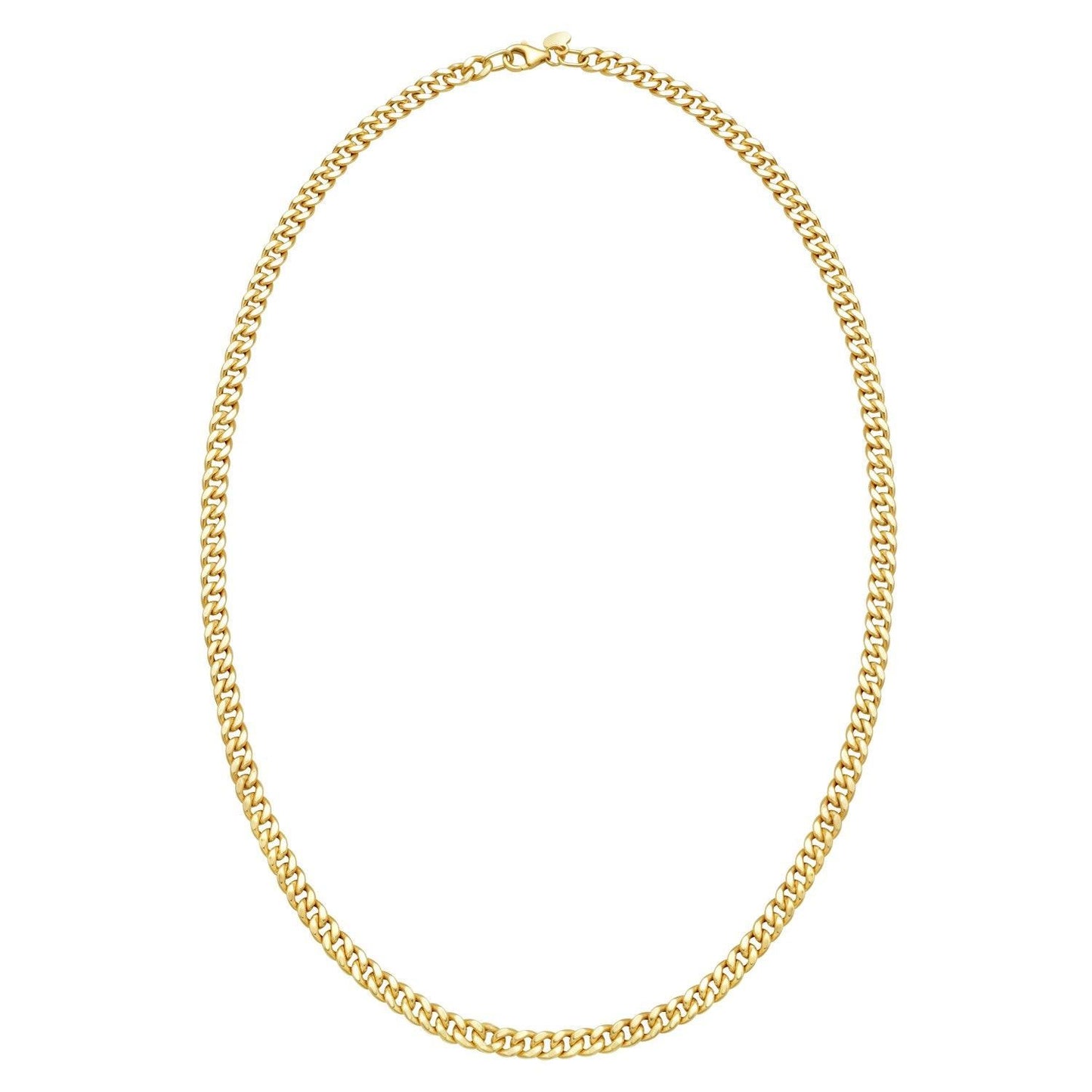 14K Yellow Gold Petite Faceted Cuban Link Chain Necklace (4.50 mm)