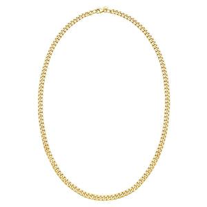 14K Yellow Gold Petite Faceted Cuban Link Chain Necklace (4.50 mm)