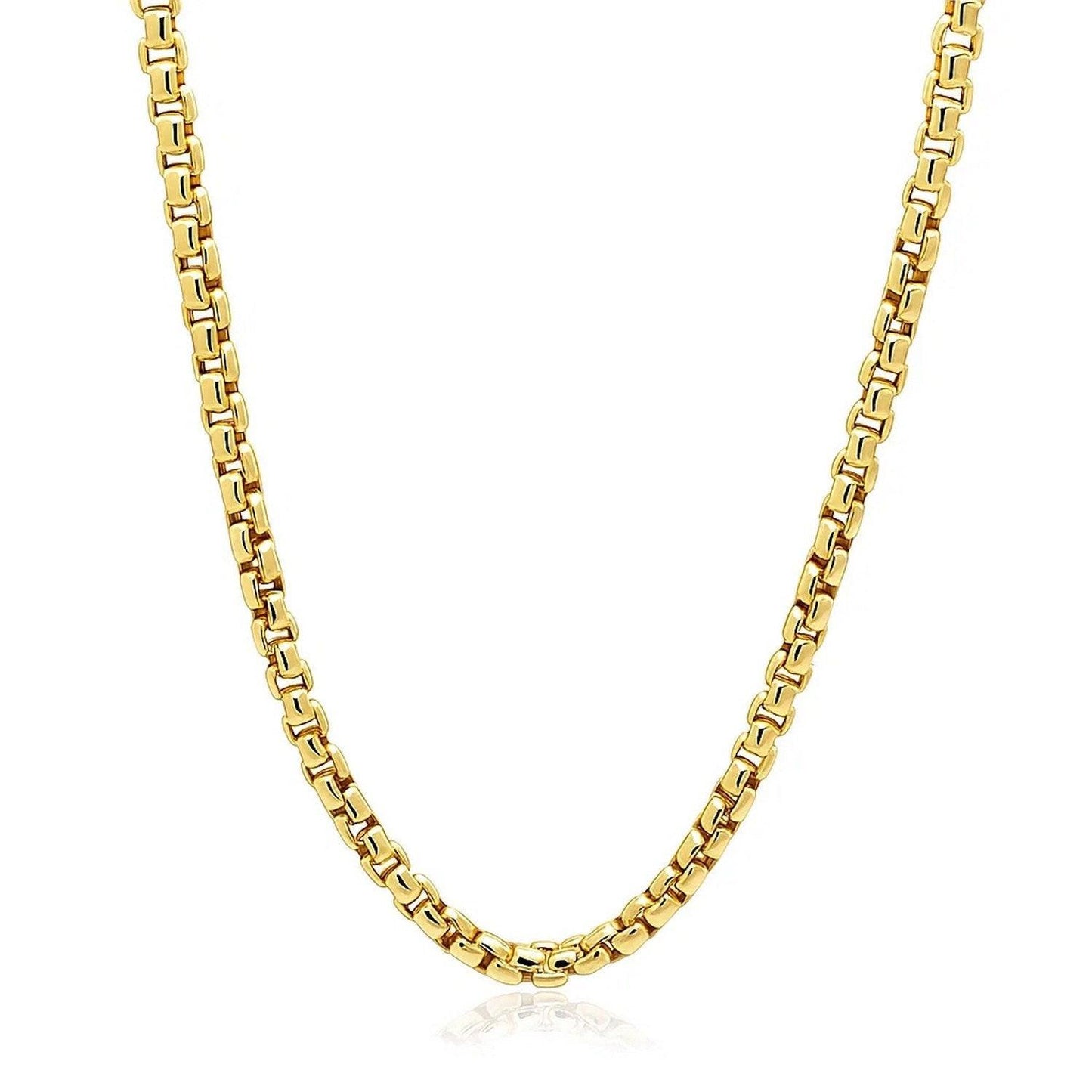 14k Yellow Gold Round Box Chain (3.4 mm)