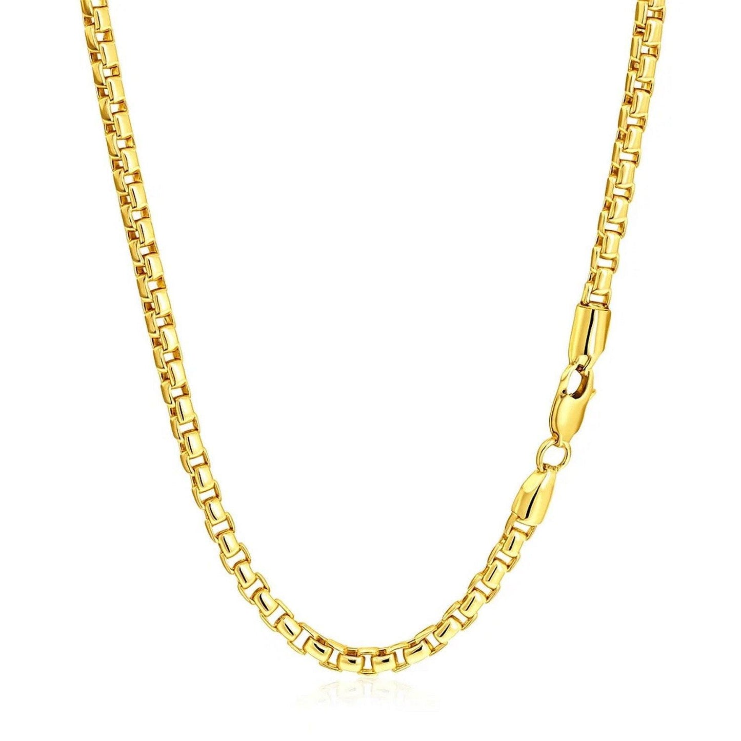 14k Yellow Gold Round Box Chain (3.4 mm)