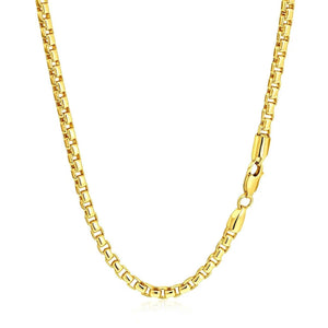 14k Yellow Gold Round Box Chain (3.4 mm)