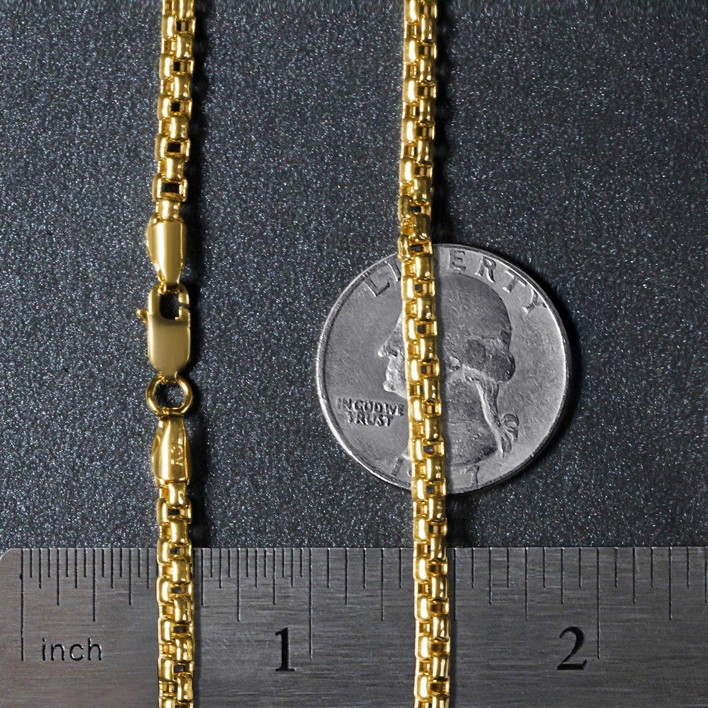 14k Yellow Gold Round Box Chain (3.4 mm)