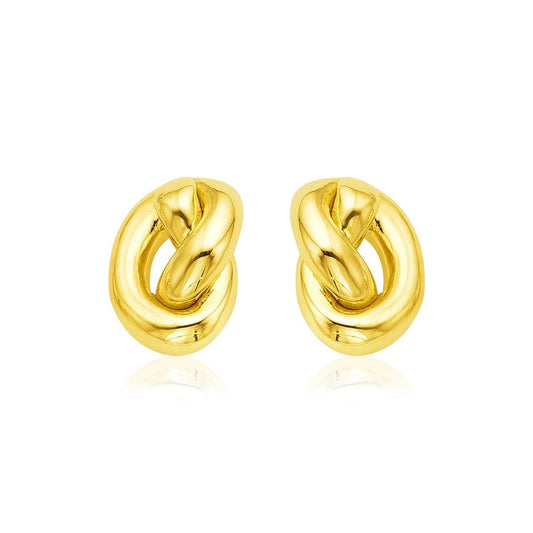 14k Yellow Gold Polished Knot Earrings