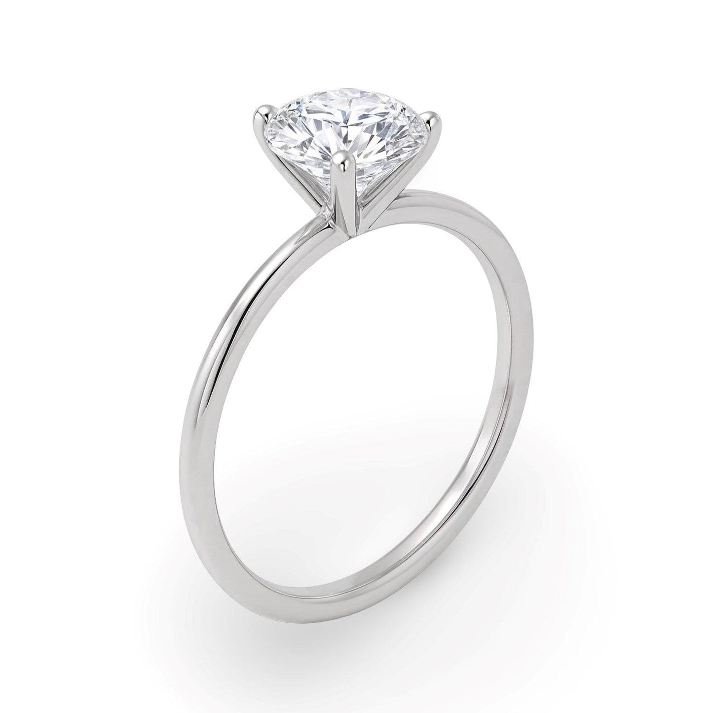 1 1/2 Carat Round Lab Grown IGI G/VS1 Diamond Solitaire Ring in Sterling Silver