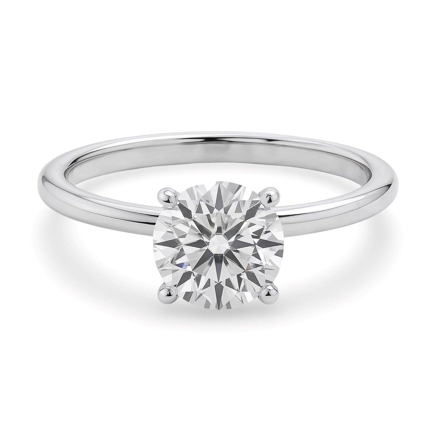1 1/2 Carat Round Lab Grown IGI G/VS1 Diamond Solitaire Ring in Sterling Silver