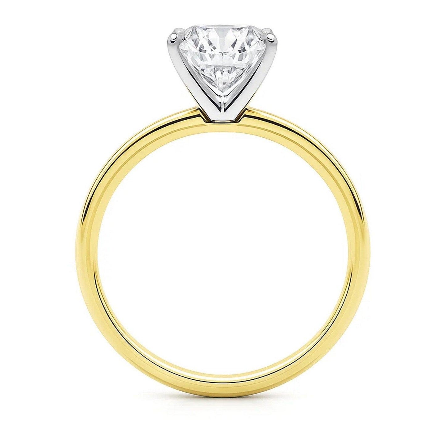 3 Carat Cushion Lab Grown IGI G/VS1 Diamond Solitaire Ring in 14K Yellow Gold