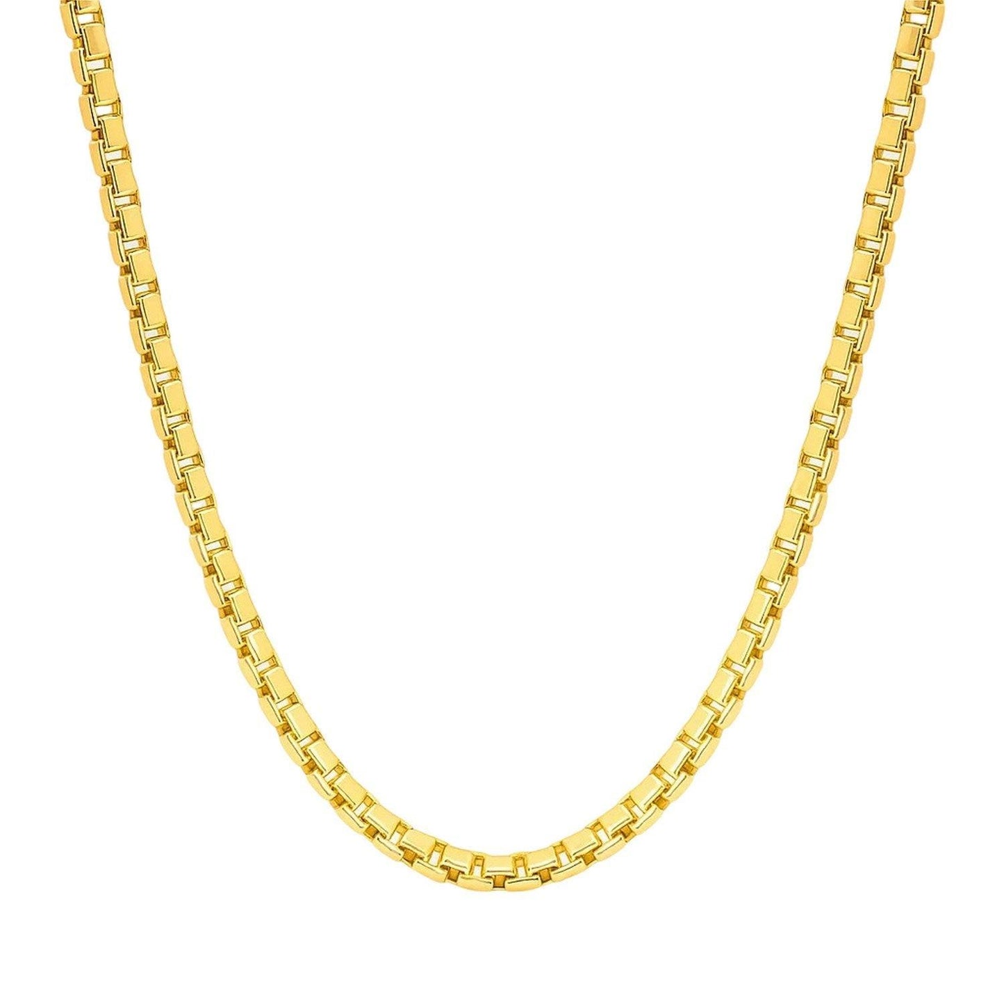 14k Yellow Gold Semi Solid Box Chain (2.5 mm)
