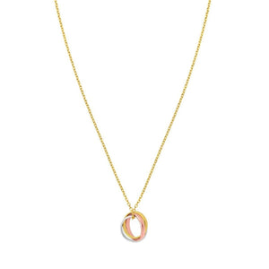 14K Tri Color Gold Trinity Chain Necklace