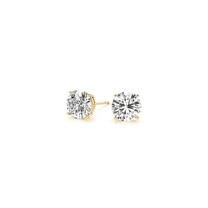 1 1/2 cttw Certified IGI Lab Grown Round Diamond Earrings 14k Yellow Gold(G/VS2)