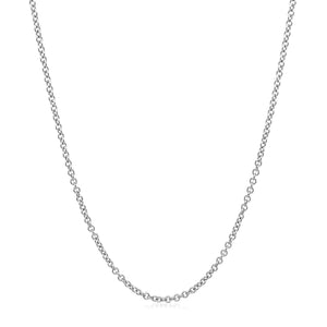 14k White Gold Round Cable Link Chain (1.50 mm)